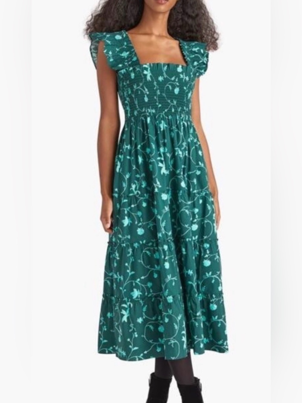 Hill House Home Ellie Nap Dress Emerald Botanical S English Garden
